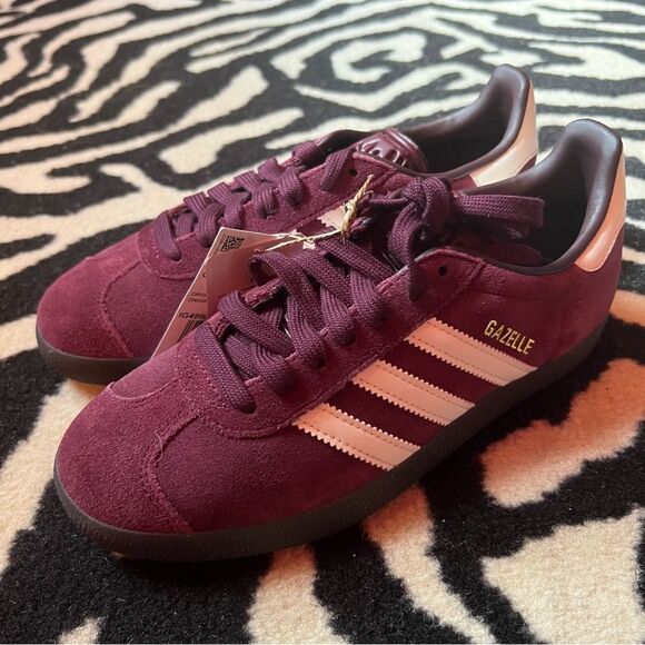 NWT Adidas Gazelle Sneakers Maroon Size Men 5.5/Women 6.5 - Picture 8 of 15